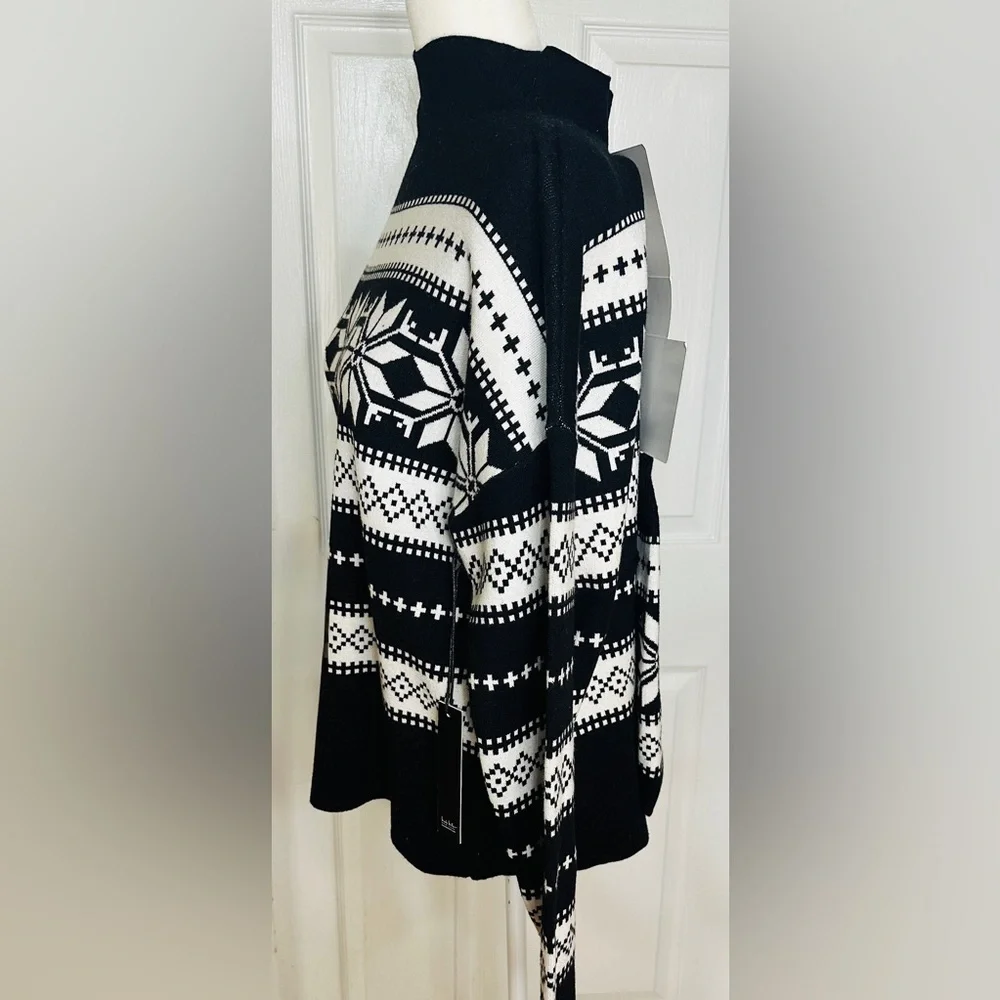 Nicole Miller Sweater Set Black Snowflake Matching Small Dog Sweater NEW large
